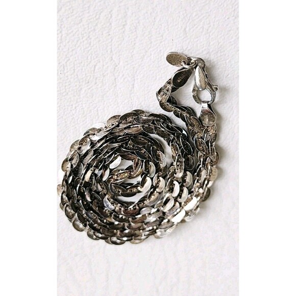 ITALIAN MILOR ITALY 950 FINE SILVER 24” TINSEL CHAIN NECKLACE 11.15g